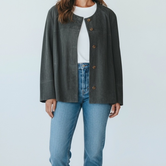 Gerard Darel Suede Teal jacket size 42 (10) - Picture 1 of 8